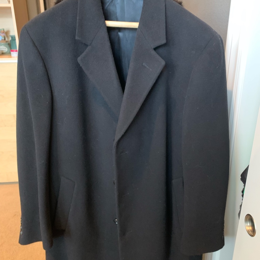 Men's Black Cashmere 3/4 length coat